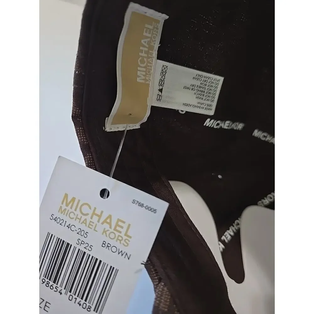 NEW Michael Kors Logo Adjustable Women's Cap Hat in Brown